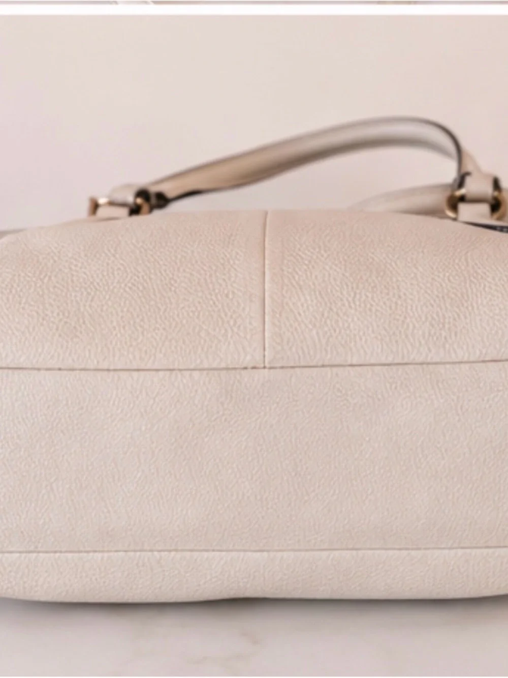 COACH Pebble Leather Small Kelsey Satchel Crossbody Chalk Off White